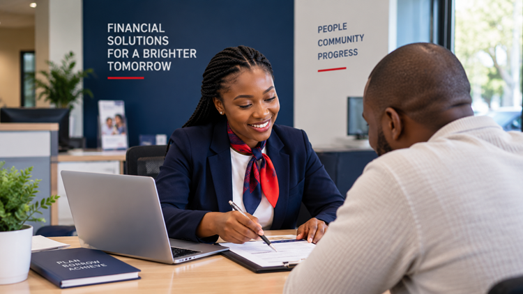 Smelumnotho consultant discussing loan services with a customer